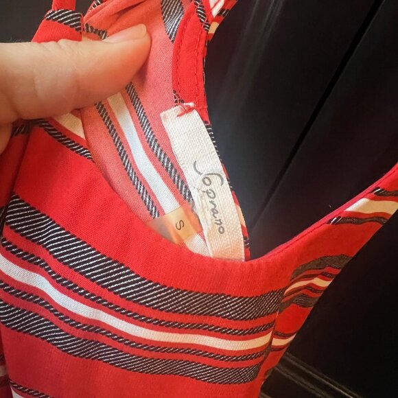 Soprano - Striped elastic waist racer back dress - Size Small - Picture 4 of 5